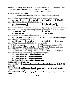 Đề và đáp án kiểm tra học kì II Lịch sử lớp 6